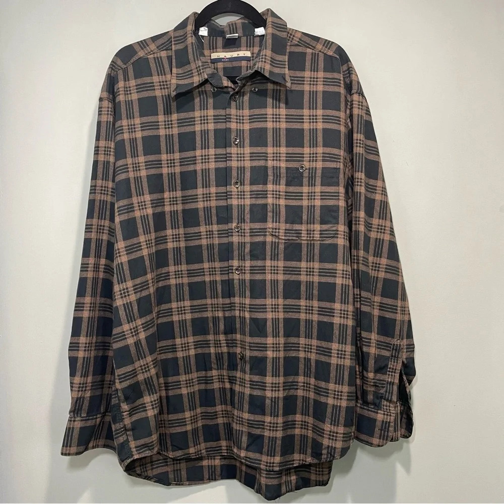 HAUPT Plaid Shirt Men size XL